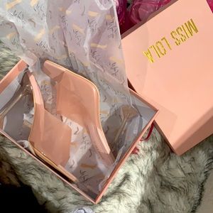 Clear nude /blush heels